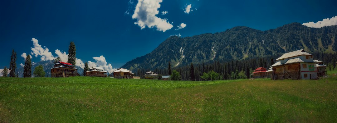 Green hillside village in Kashmir Pakistan